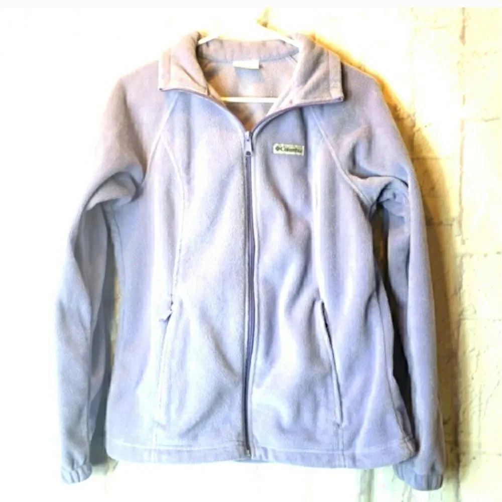 COLUMBIA Full-zip Classic Fleece Jacket Coat Light Purple Medium